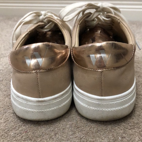 Anthropologie | Gold Flip Sequined Sneakers - Picture 7 of 13